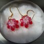 Cherry Red Flower Earrings