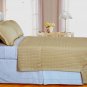 Reversible Coverlet Set 3PC Egyptian cotton 400-TC Gold Checkered