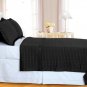 Black Checkered Coverlet Set 3PC Egyptian cotton 400 Thread count Reversible
