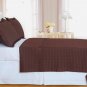 Chocolate Brown Checkered Coverlet Set Egyptian cotton 400 Thread count Reversible
