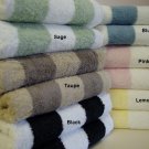 2-PC Striped Egyptian cotton Bath Sheets Sage/ Taupe/Black/ Blue/ Pink/ Lemon