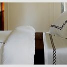 White/Chocolate Embroidered 10PC Egyptian cotton Queen Size Bed in A Bag