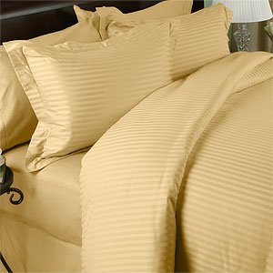 Calking Stripe Gold Down Alternative Bed in a Bag 100% Egyptian cotton, 600 Thread count
