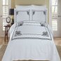 King/Calking Size Athena White & Black Embroidered Duvet cover Set