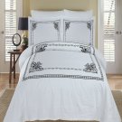 Athena White & Black Embroidered Queen/Full Duvet Cover Set Athena White & Black Embroidered Queen/Full Duvet Cover Set