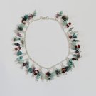 Sterling silver agate charm anklet