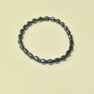Hematite and metallic blue surfer bracelet