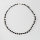 Hematite and sterling silver surfer necklace
