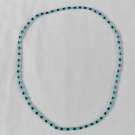 Hematite and opaque blue stretchy surfer necklace