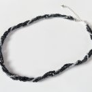 Black pearl hematite twisted necklace