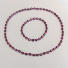 Hematite and clear dark pink surfer set
