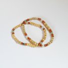 Small wood and moss agate bracelet