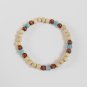 Medium wood and moss agate bracelet
