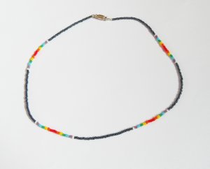 Hematite and multi rainbow necklace