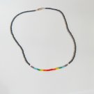 Hematite and single rainbow necklace