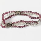 Light purple and light green multi strand bracelet