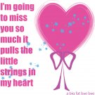 I will miss you so much ... greetings card