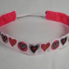 Headband White with Assorted Hearts