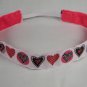 Headband White with Assorted Hearts