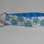 Keyfob Turquoise Daisies on White