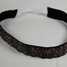 Headband Black with Pink Doodle Hearts