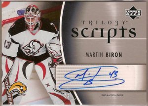 Martin Biron 2006-07 Upper Deck Trilogy Scripts #TSMB AUTO