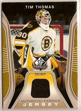 Tim Thomas 2006-07 SP Game Used Authentic Fabrics Parallel #AFTT 33/100 SN