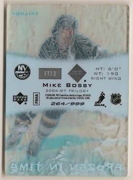 Mike Bossy 2006-07 Upper Deck Trilogy Frozen In Time #FT13 264/999 SN