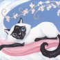 Pam-purrred ACEO Canvas Giclee Print Fantasy Cat By Tj