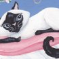 Pam-purrred ACEO Satin Giclee Print Fantasy Cat By Tj