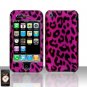 Hard Plastic Rubber Feel Design Case for Apple iPhone 3G/3GS - Hot Pink Leopard