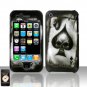 Hard Plastic Rubber Feel Design Case for Apple iPhone 3G/3GS - Ace of Spade Skull