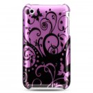 Hard Plastic Design Case for Apple iPhone 3G/3GS - Purple Black Swirls
