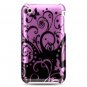 Hard Plastic Design Case for Apple iPhone 3G/3GS - Purple Black Swirls