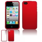 Hard Plastic Rubber Feel Case for Apple iPhone 4/4S - Red