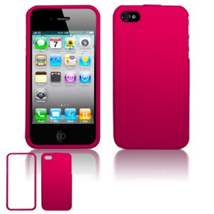 Hard Plastic Rubber Feel Case for Apple iPhone 4/4S - Rose Pink