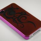 Hard Plastic Dragon Design Back Cover Case for Apple iPhone 4 - Hot Pink