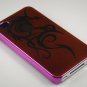 Hard Plastic Dragon Design Back Cover Case for Apple iPhone 4 - Hot Pink