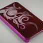 Hard Plastic Dragon Design Back Cover Case for Apple iPhone 4 - Hot Pink