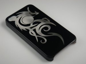 Hard Plastic Dragon Design Back Cover Case for Apple iPhone 4 - Black