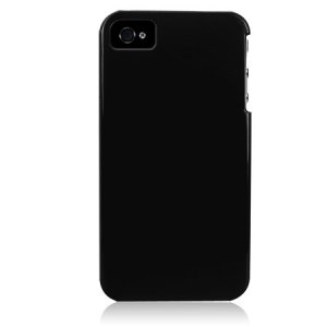 Hard Plastic Glossy Back Cover Case for Apple iPhone 4/4S - Black