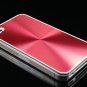 Hard Plastic Aluminum Finish Back Cover Case for Apple iPhone 4 - Red