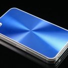 Hard Plastic Aluminum Finish Back Cover Case for Apple iPhone 4 - Blue