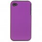 2-in-1 Hard Plastic Back Cover Case + Black Silicone Skin for Apple iPhone 4/4S - Purple