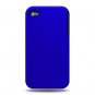 2-in-1 Hard Plastic Back Cover Case + Black Silicone Skin for Apple iPhone 4/4S - Blue