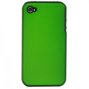 2-in-1 Hard Plastic Back Cover Case + Black Silicone Skin for Apple iPhone 4/4S - Green