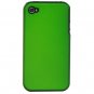 2-in-1 Hard Plastic Back Cover Case + Black Silicone Skin for Apple iPhone 4/4S - Green