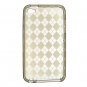 Crystal Gel Check Design Skin Cover Case for Apple iPhone 4/4S - Smoke