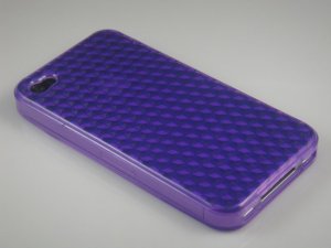Crystal Gel Diamond Design Case for Apple iPhone 4/4S - Purple
