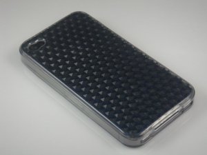 Crystal Gel Diamond Design Case for Apple iPhone 4/4S - Smoke